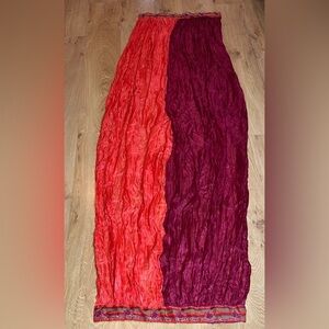 75” Long (20”- 65” Wide) Silk Double Panel Wrap Shawl Hand Beaded Edge Panels